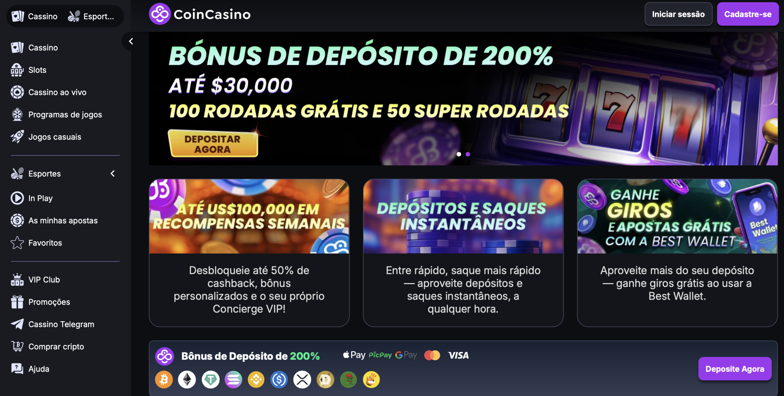 CoinCasino - Casino Online Sem KYC com Mais de 4.000 Jogos